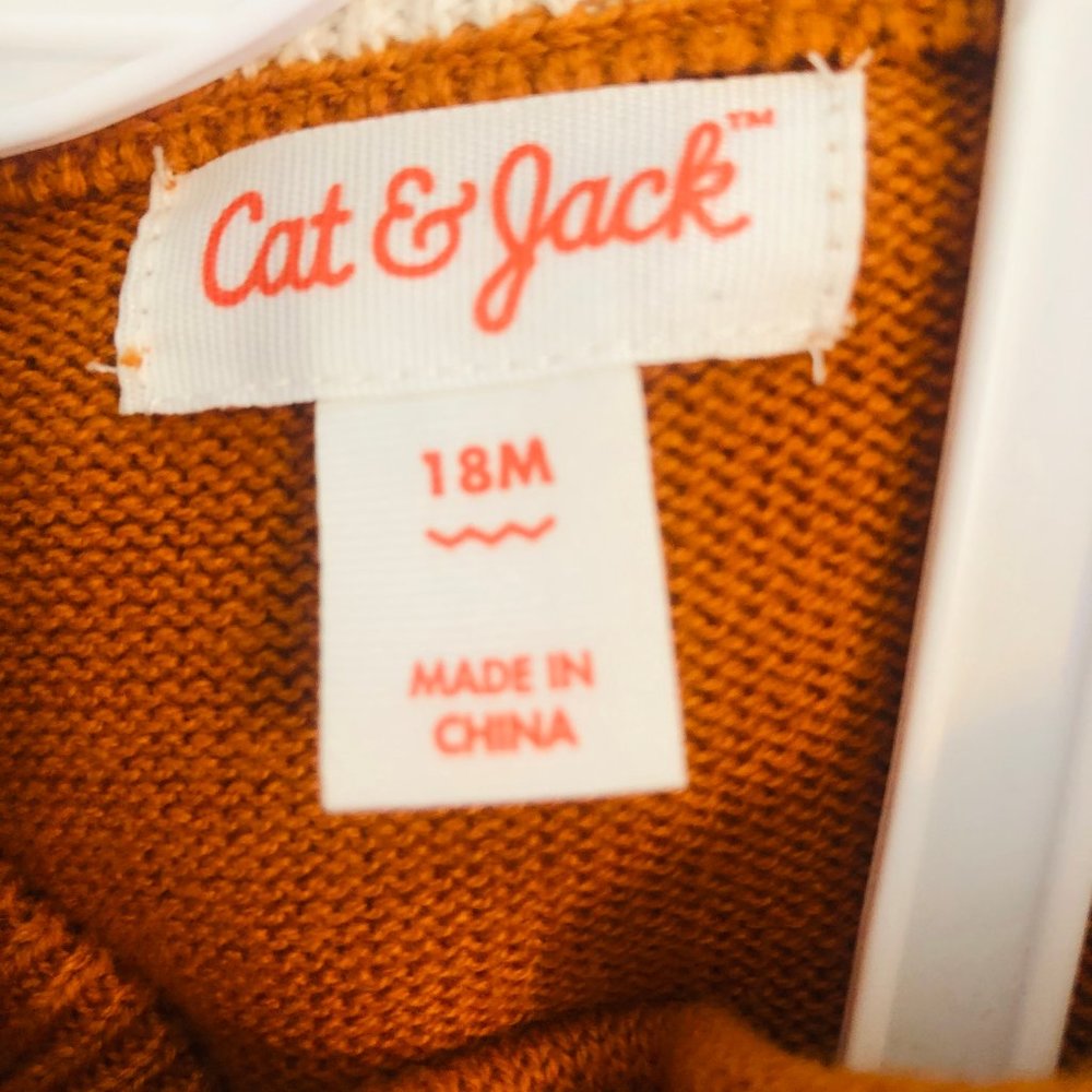 Cat & Jack Fox Sweater & Burgundy Jogger -18months - Picture 3 of 6